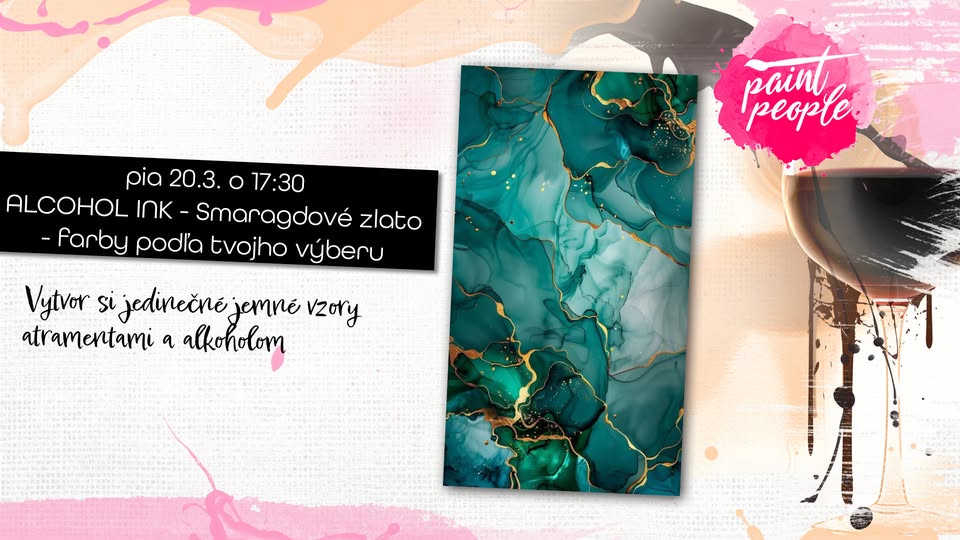 ALCOHOL INK – Smaragdové zlato – farby podľa tvojho výberu - Maľuj s PaintPeople
