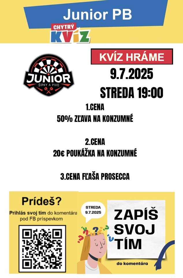 CHYTRÝ KVÍZ v JUNIOR PB 3. kolo