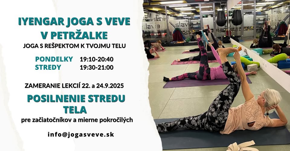 Iyengar joga v Petržalke pre začiatočníkov a mierne pokročilých - Posilnenie stredu tela