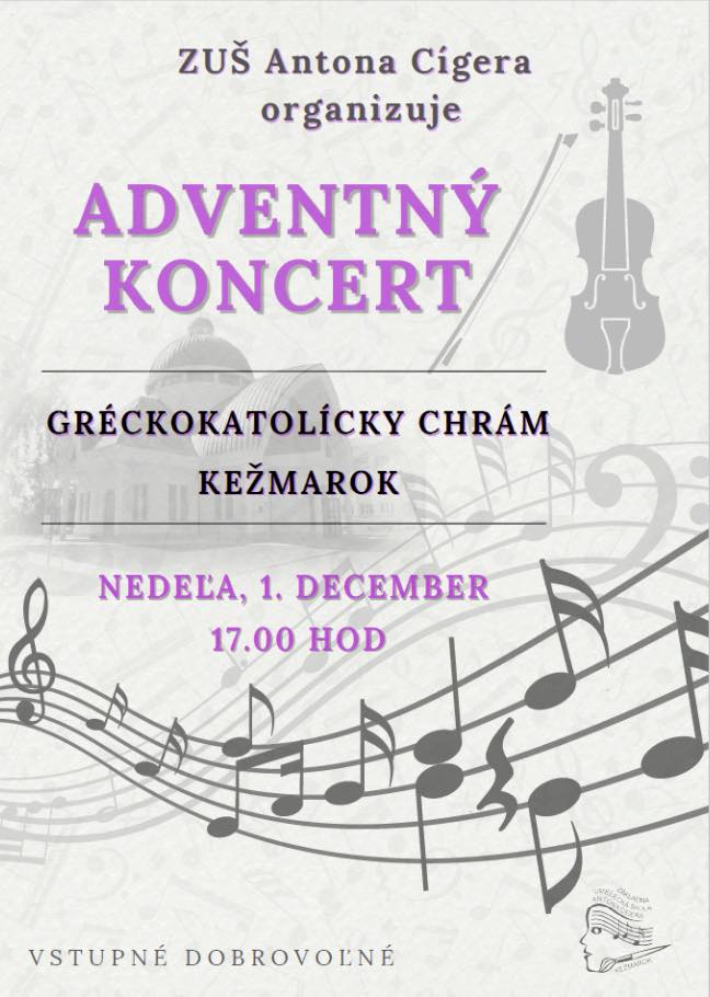 ADVENTNÝ KONCERT ZUŠ ANTONA CÍGERA