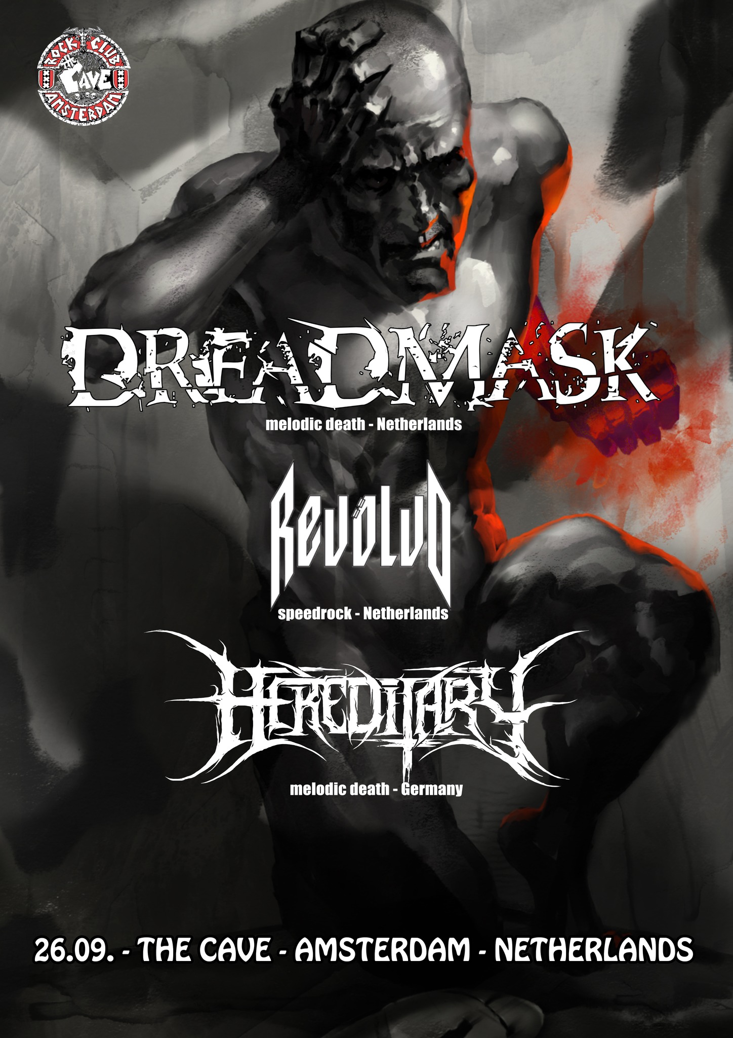 Dreadmask (NL) // Revolvo (NL) // Hereditary (DE) live in Amsterdam