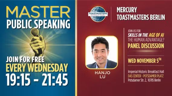 🚀 Learn Public Speaking — Every Wednesday - The Center, Potsdamer Platz