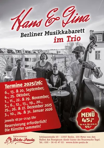 Hans & Gina | Berliner Musikkabarett im Trio