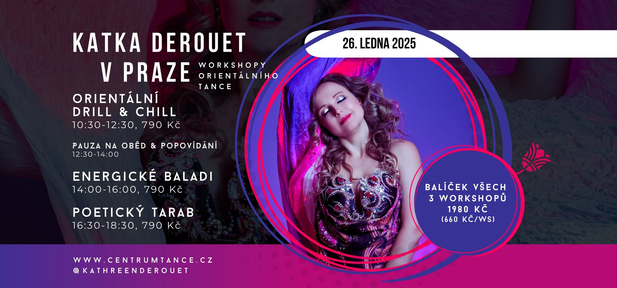 Katka Derouet v Praze - workshopy orientálního tance