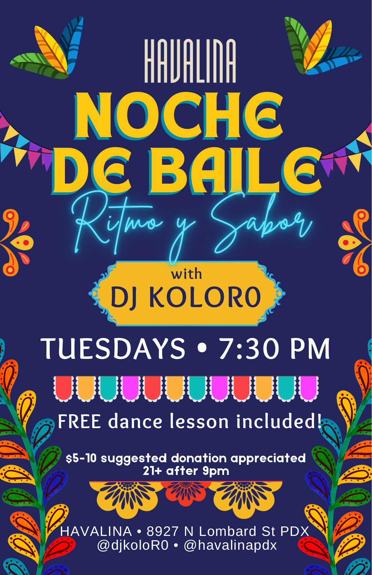 Latin Dance Night at Havalina with DJ Kolor0