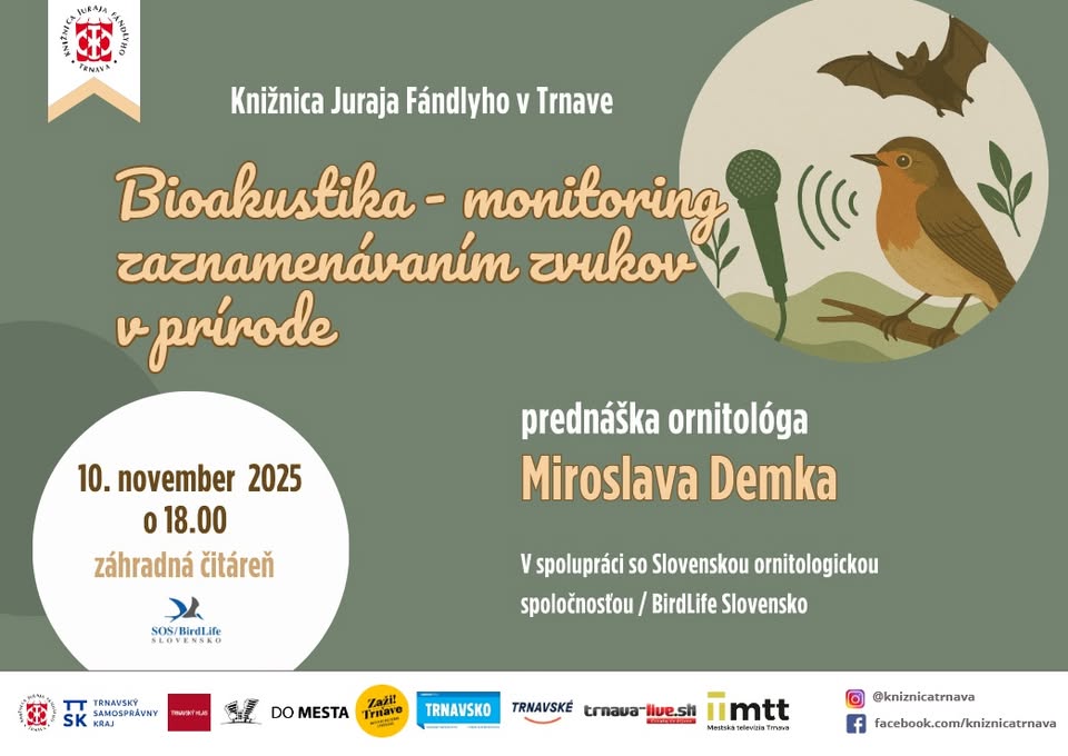 Bioakustika - monitoring zaznamenávaním zvukov v prírode