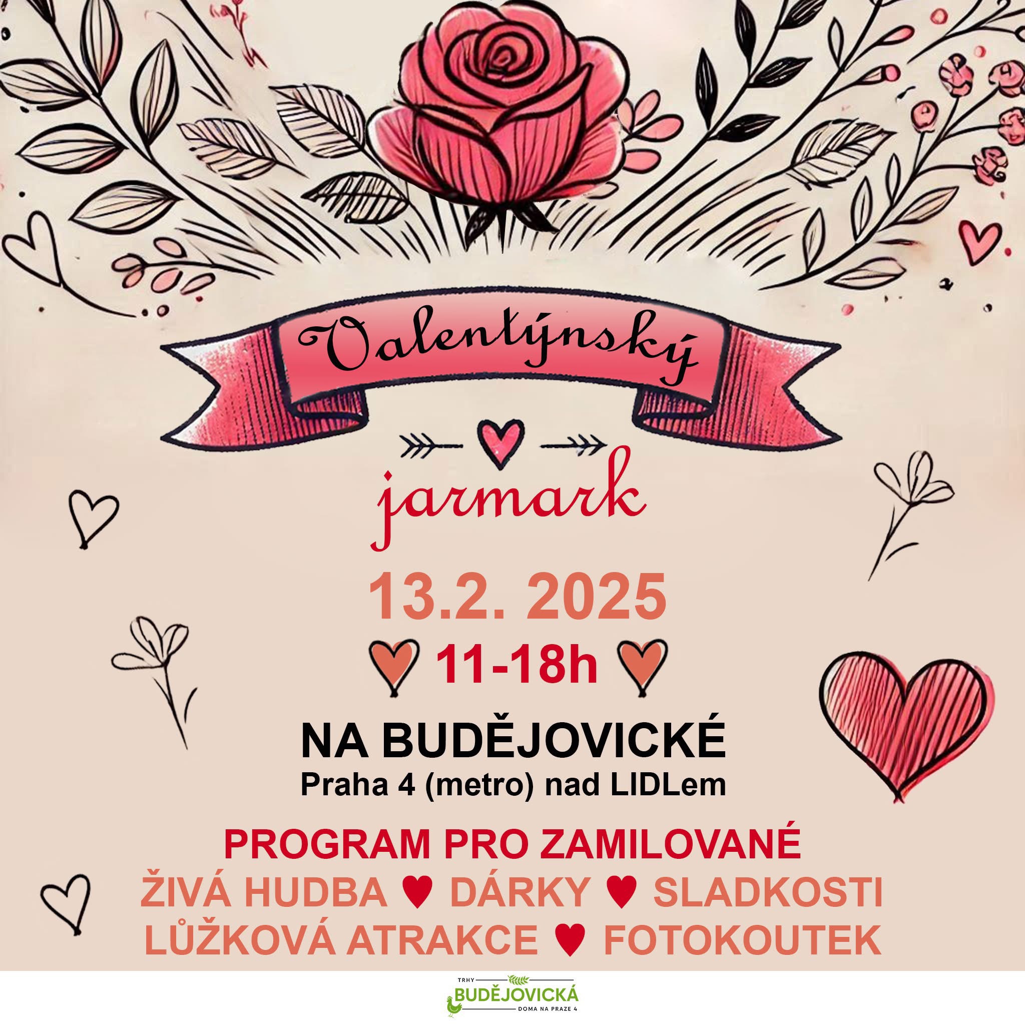 Houslová víla na Valentýnském jarmarku na Budějovické