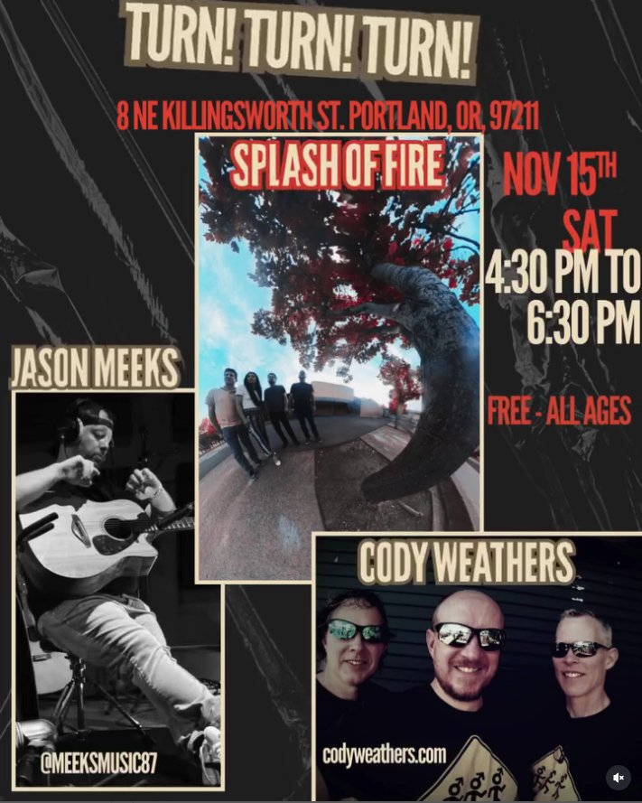 Splash of Fire w/Jason Meeks & Cody Weathers at Turn Turn Turn!