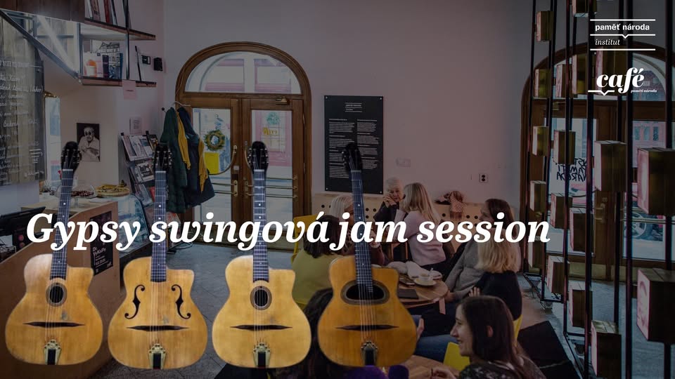 Gypsy jazz jam na zelený čtvrtek v Café Paměti národa