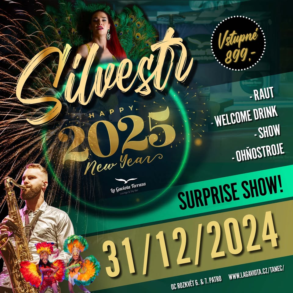 Silvestr 2025🎉 v NEJVYŠŠÍM stylu a položeném Sky Baru s výhledem na celé Brno