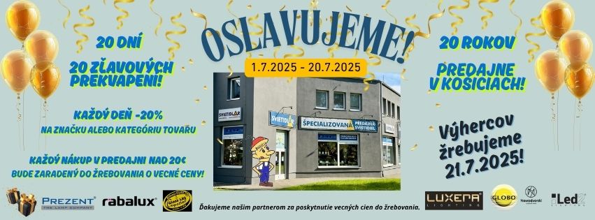 Oslava 20 rokov predajne vrcholí žrebovaním o vecné ceny!