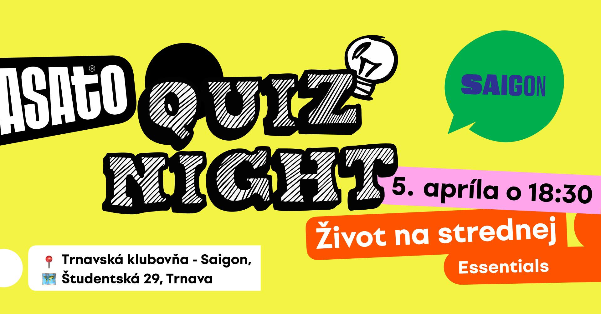 DASATO PubQuiz: Život na strednej - Essentials | Trnava