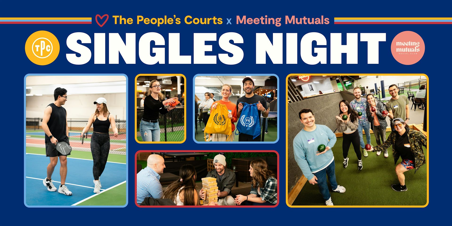 Singles Night at The People's Courts with Meeting Mutuals