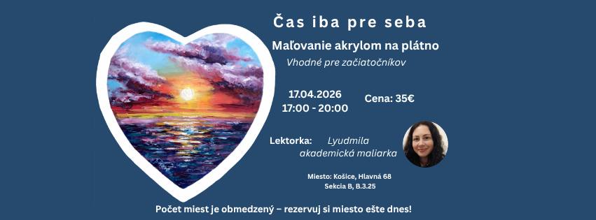 Čas iba pre seba: Maľovanie akrylom na plátno – romantický západ slnka