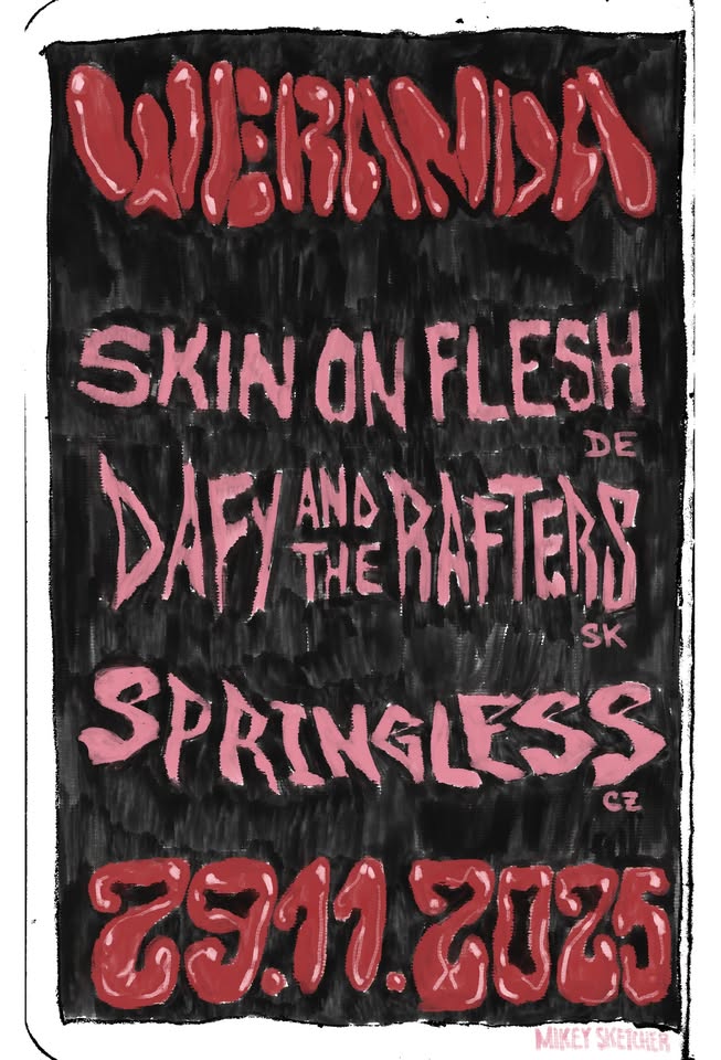 Skin on Flesh (punk, DE), Springless (CZ) Dafy and the Rafters (BA)