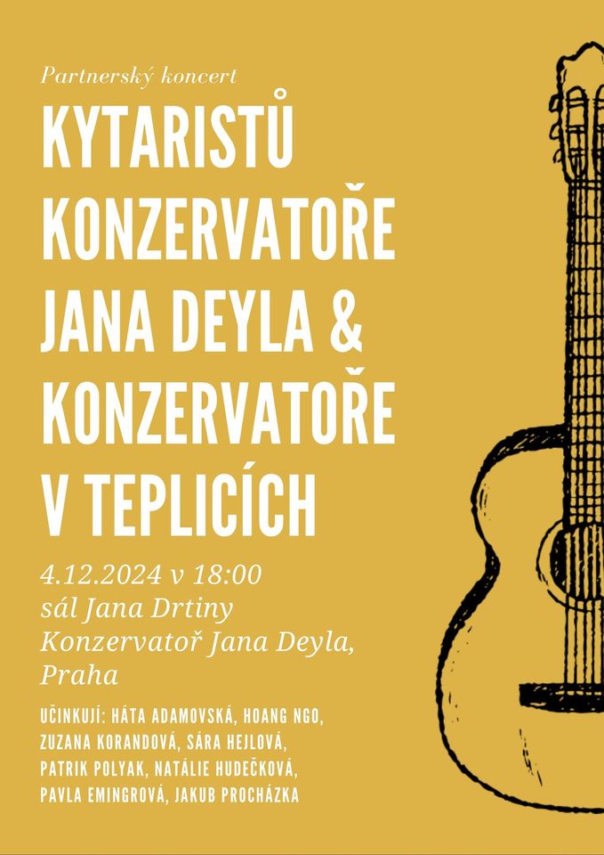 Partnerský koncert kytaristů Konzervatoře Jana Deyla & Konzervatoře v Teplicích