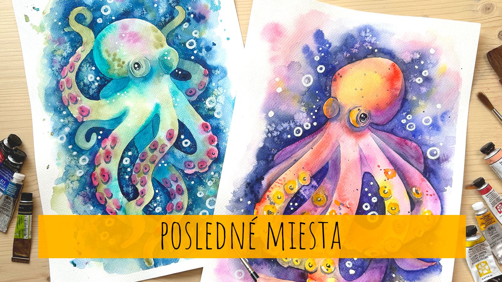 Miniworkshop Akvarel - Veselé chobotničky (6+) (POSLEDNÉ MIESTA)
