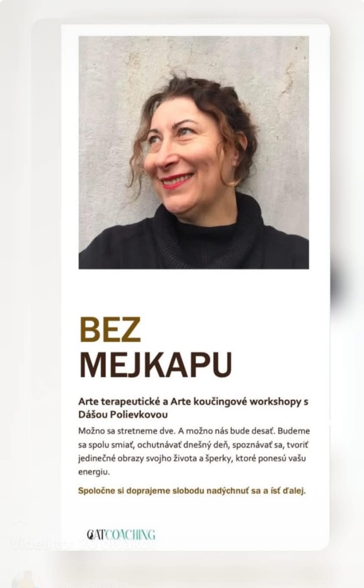 BEZ MEJKAPU v NITRE - artekoučingové relaxačno-sebapoznávacie workshopy pre ženy 40+