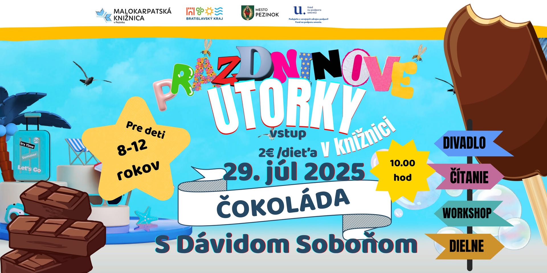 Prázdninové utorky v knižnici: Čokoláda s Dávidom Soboňom