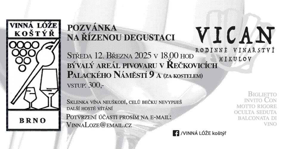 Řízená degustace Vinařství Vican
