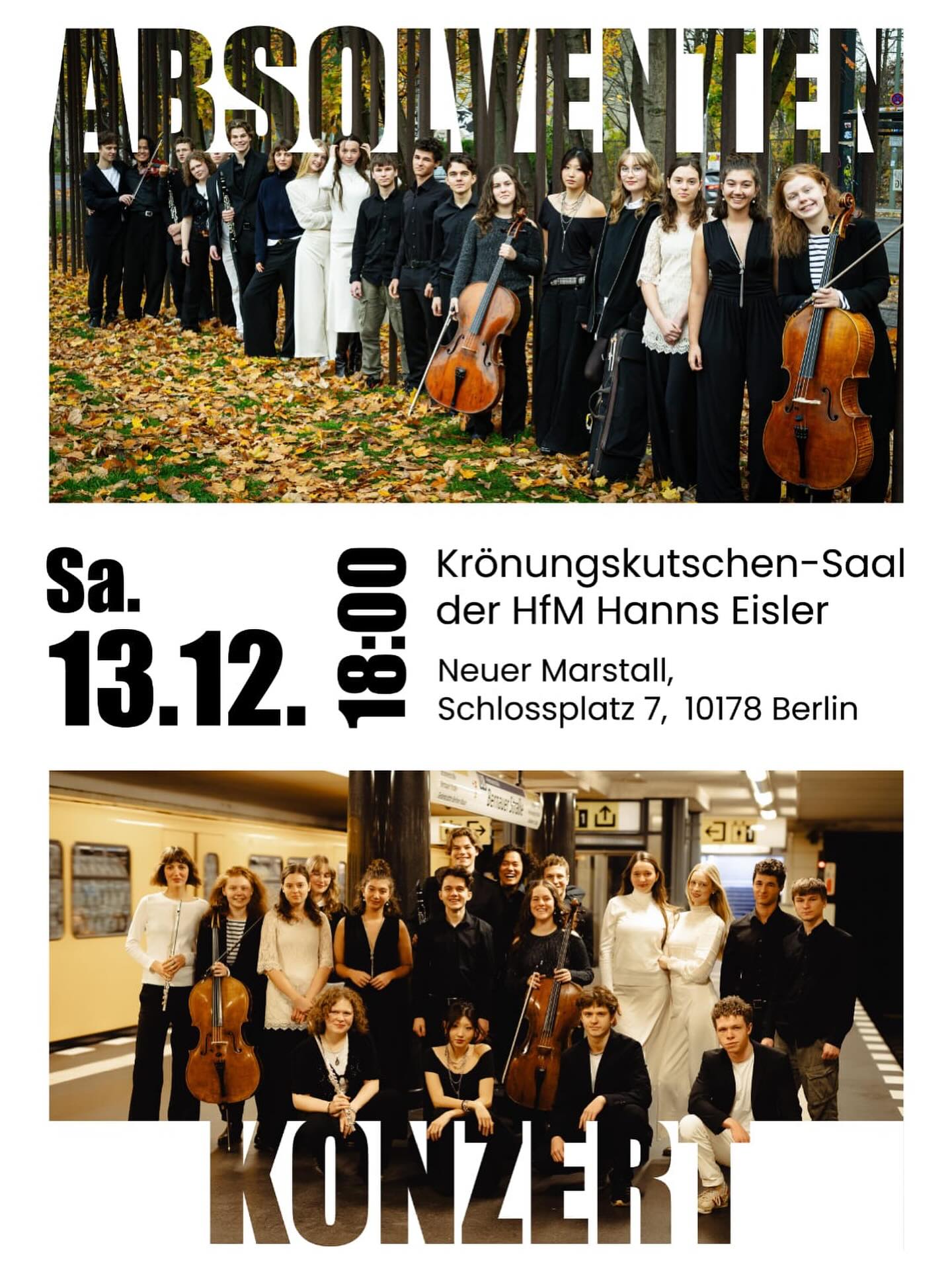 Absolventenkonzert im Marstall der HfM Hanns Eisler