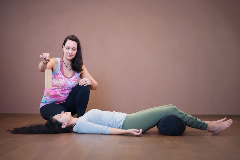 Aroma restorative yoga, breathing techniques, relaxation