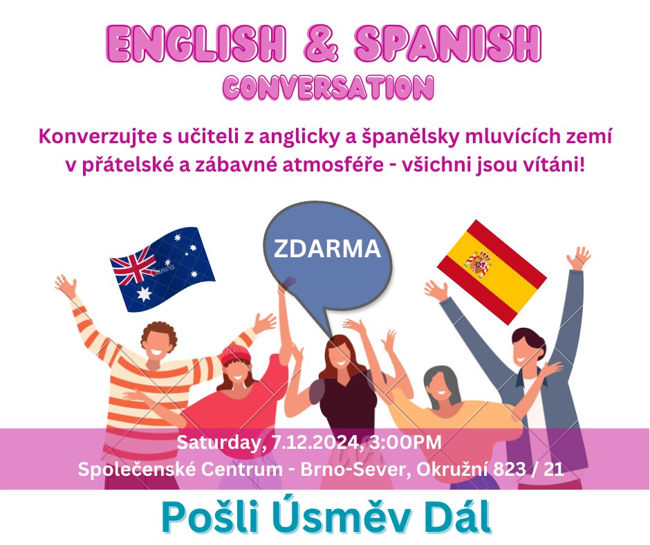 Přidejte se k nám na anglickou a španělskou konverzaci zdarma