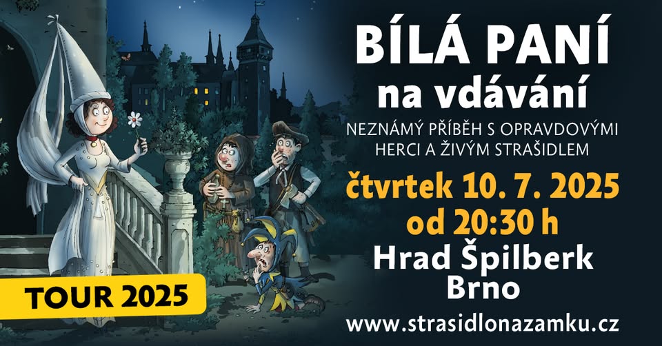Bílá paní na vdávání na nádvoří hradu Špilberk