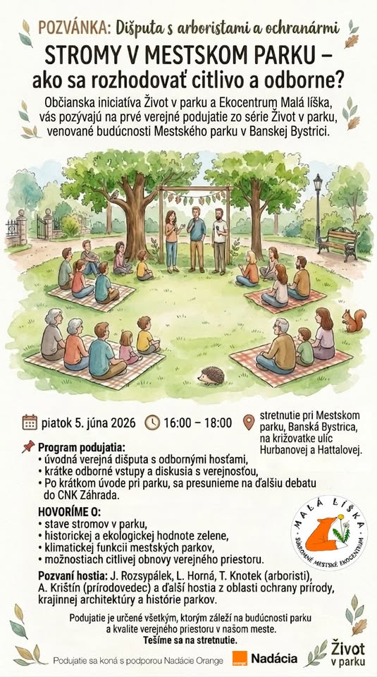 Stromy v mestskom parku – ako sa rozhodovať citlivo a odborne? Dišputa s arboristami a ochranármi