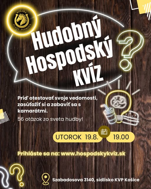 HUDOBNÝ Hospodský kvíz