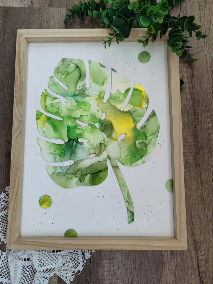 Alkoholové inkousty pro začátečníky - obraz Monstera