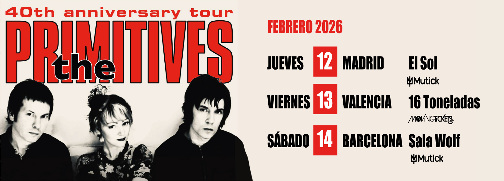 THE PRIMITIVES en Barcelona (Sala Wolf)