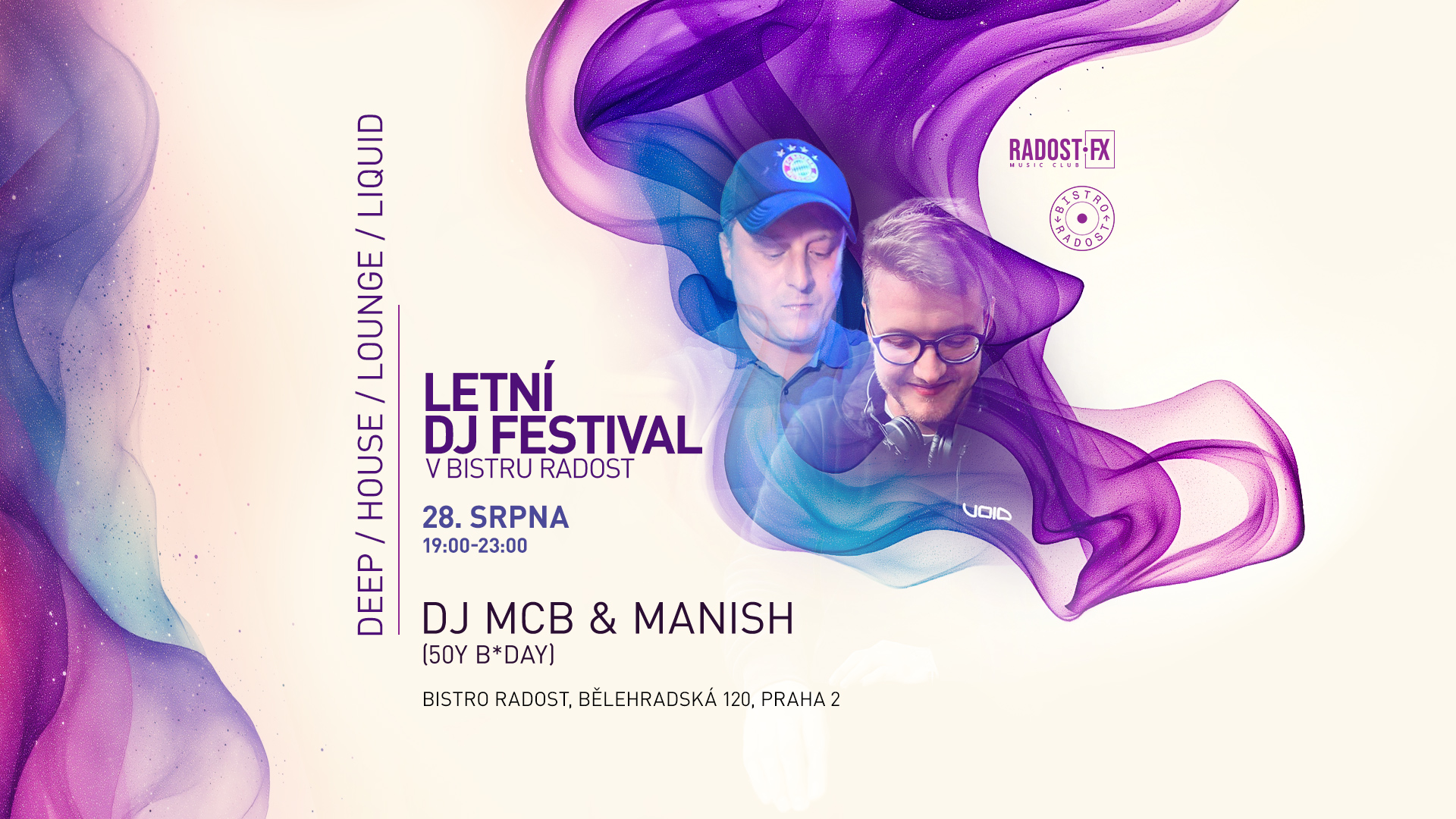 Čtvrteční Řízek&Spin: DJ MCB & Manish v Bistru Radost! 🎤 🎶 🍔