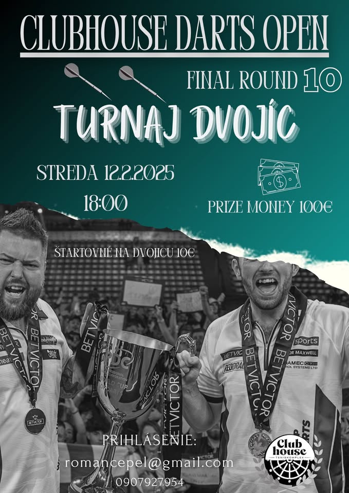 CLUBHOUSE DARTS OPEN 10- turnaj dvojíc