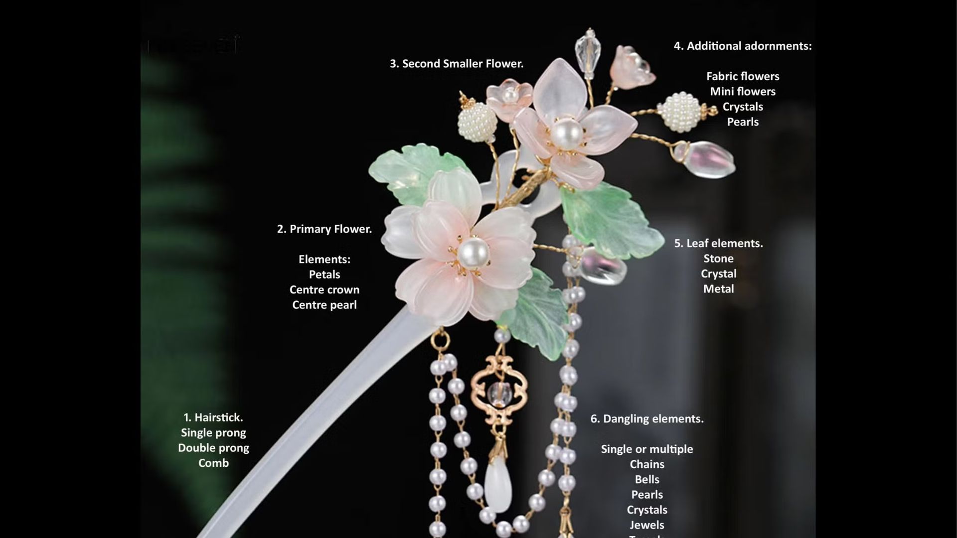 Chinese Hanfu Hairsticks making. Hair accessories Fashion Cosplay Asian art