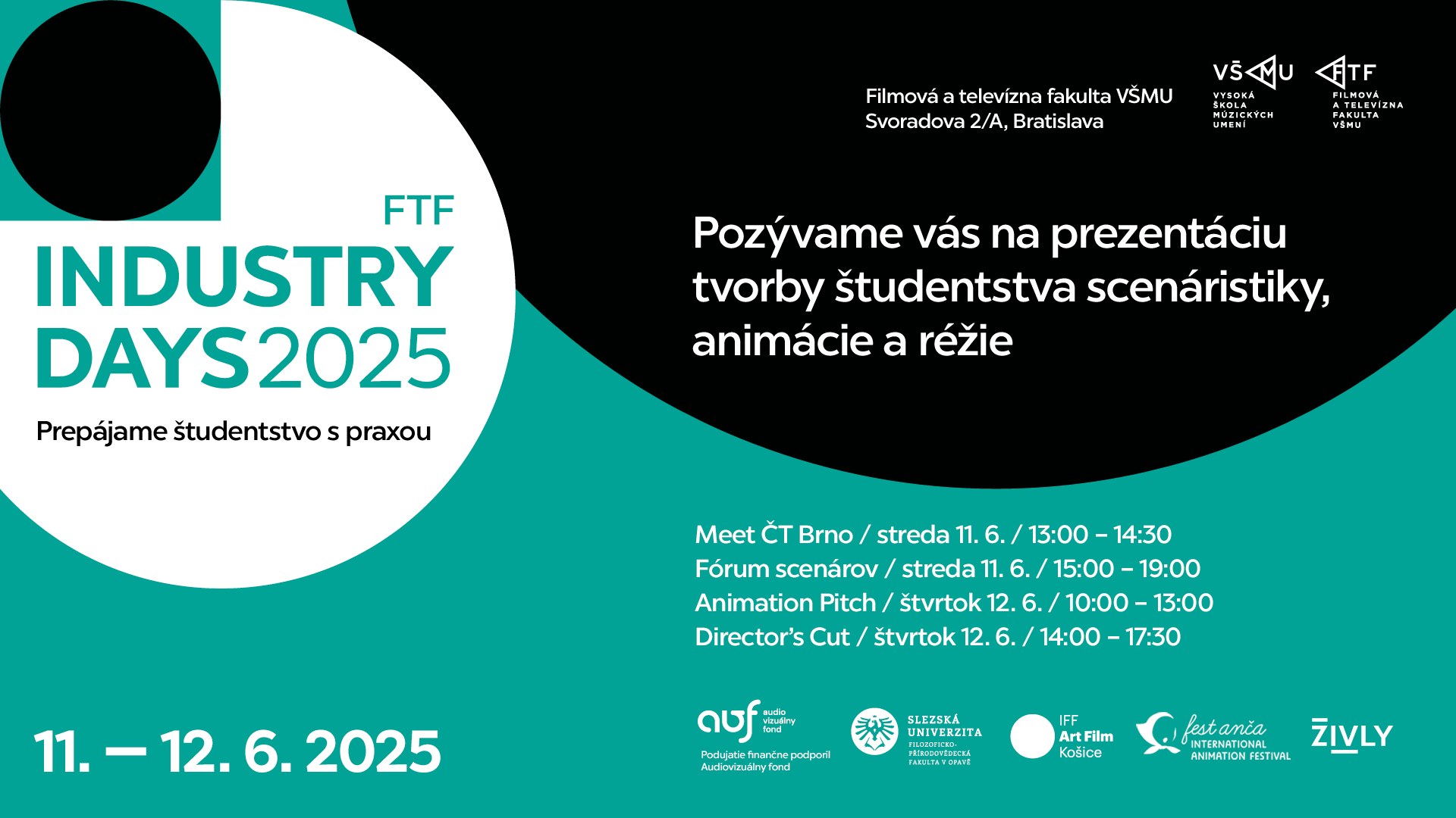 FTF Industry Days - prezentácia študentstva scenáristiky, animácie a réžie