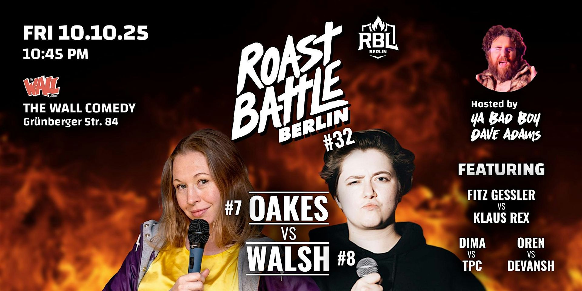 Roast Battle Berlin #32 Oakes vs. Walsh: Standup Comedy in English