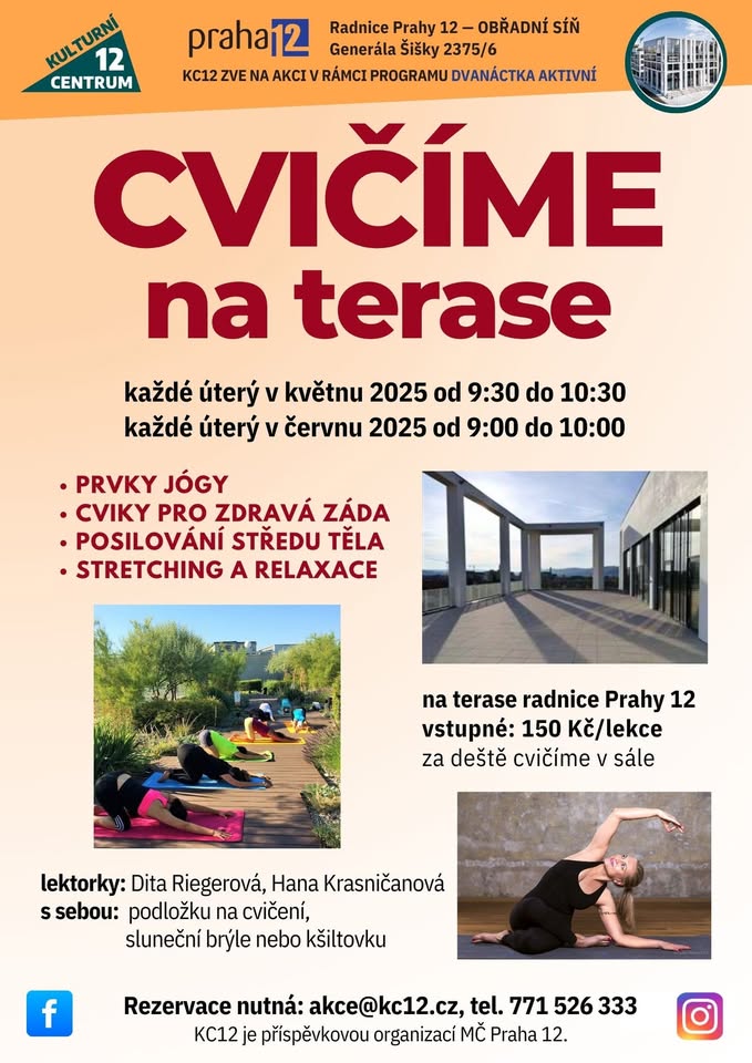 Cvičíme na terase (radnice Prahy 12)