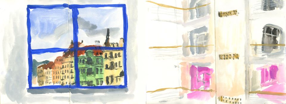 Urban sketching: Atlas at the Veletržní palác