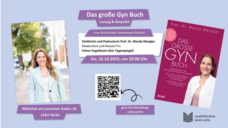 Lesung und Gespräch mit Chefärztin und Podcasterin Prof. Dr. Mandy Mangler