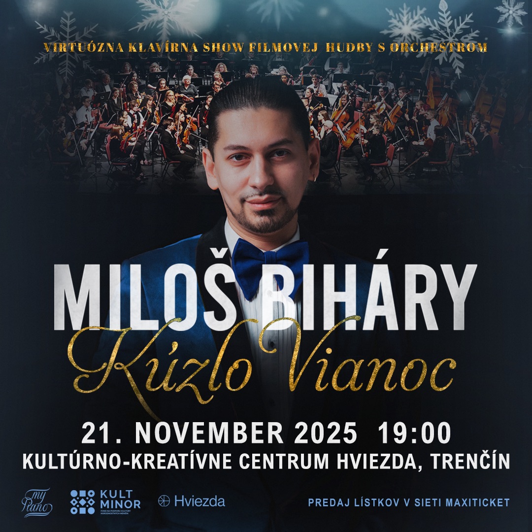 MILOŠ BIHARY ,,KÚZLO VIANOC”-Virtuózna klavírna show filmovej hudby s orchestrom