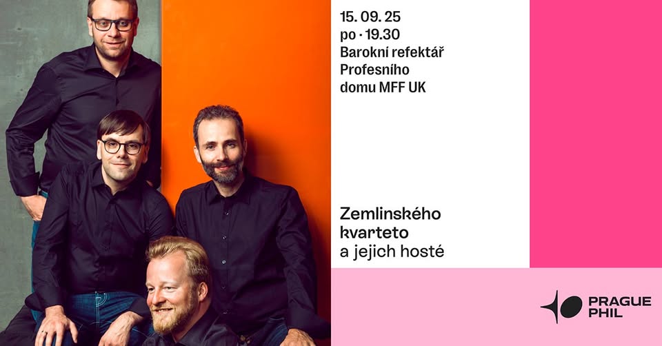 Zahajovací koncert Komorního cyklu  Prague Philharmonia - Zemlinského Kvarteto