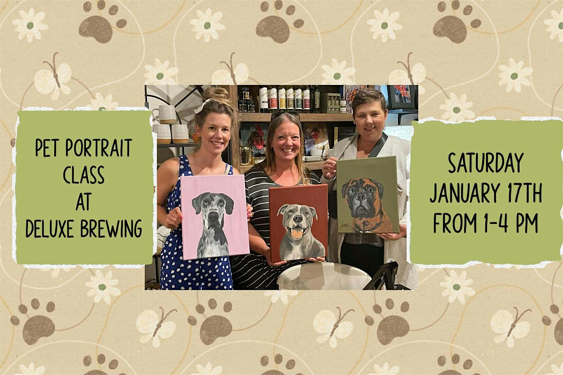 Paint Your Pet Class at Deluxe Brewing in Albany, OR