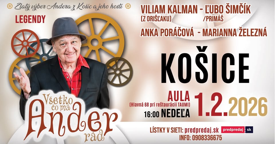 Ander z Košíc uvádza VŠETKO ČO MÁ ANDER RÁD/LEGENDY KOŠICE AULA
