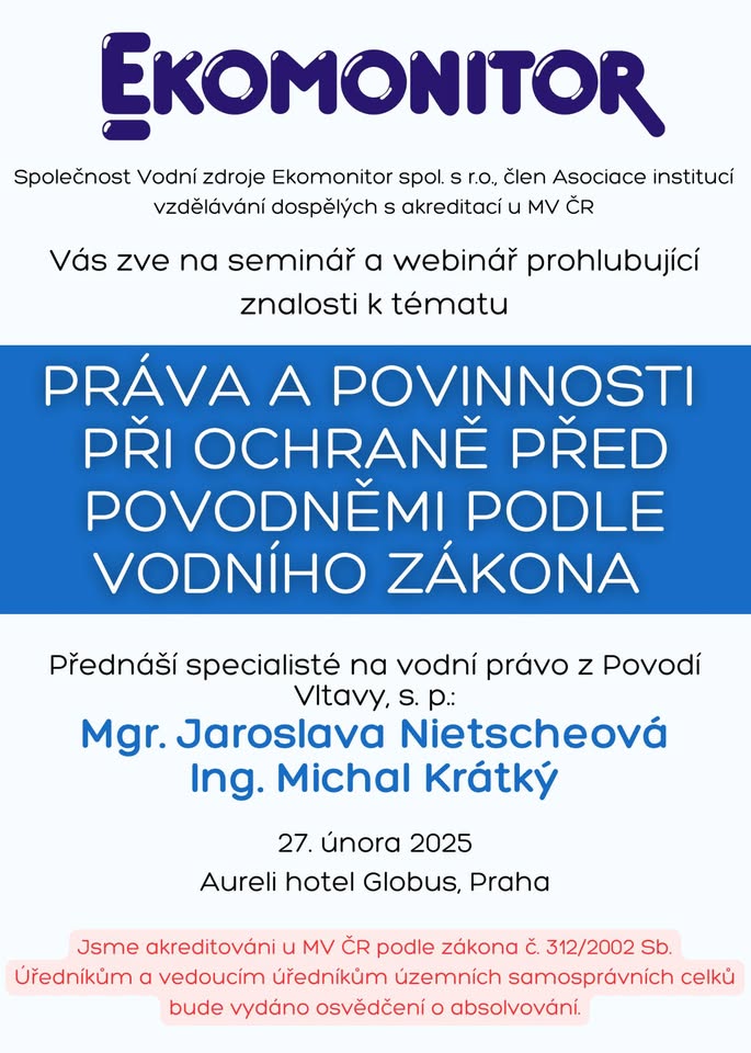 Práva a povinnosti při ochraně před povodněmi podle vodního zákona
