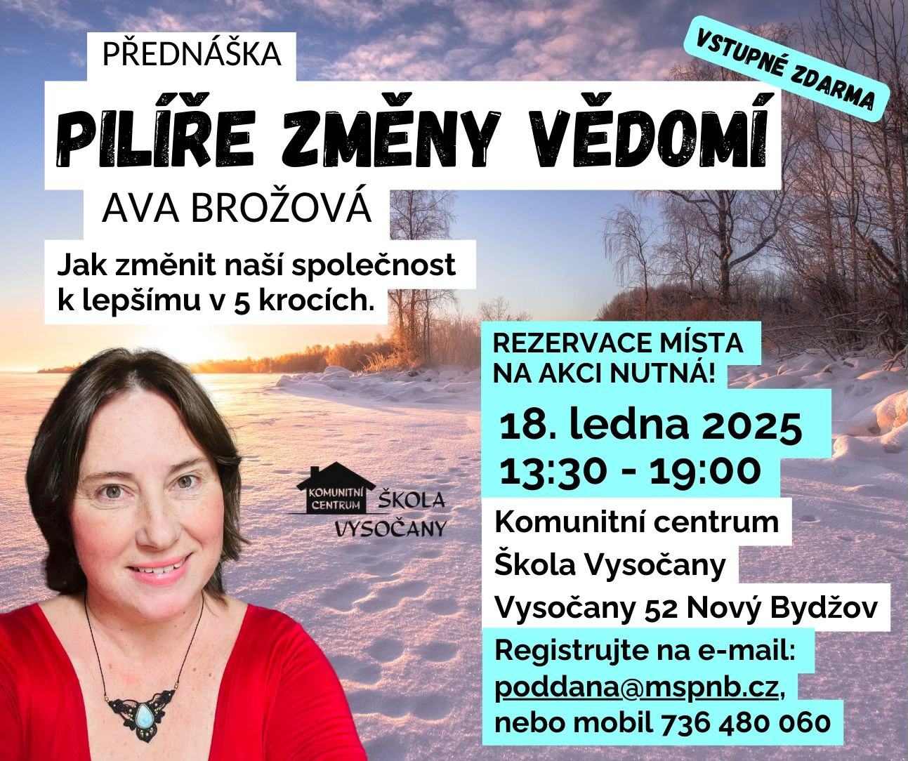 Přednáška PILÍŘE ZMĚNY VĚDOMÍ ~ Ava Brožová