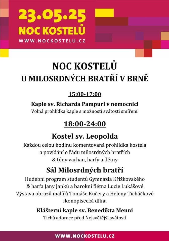 Noc kostelů 2025 - kostel sv. Leopolda a sál Milosrdných bratří