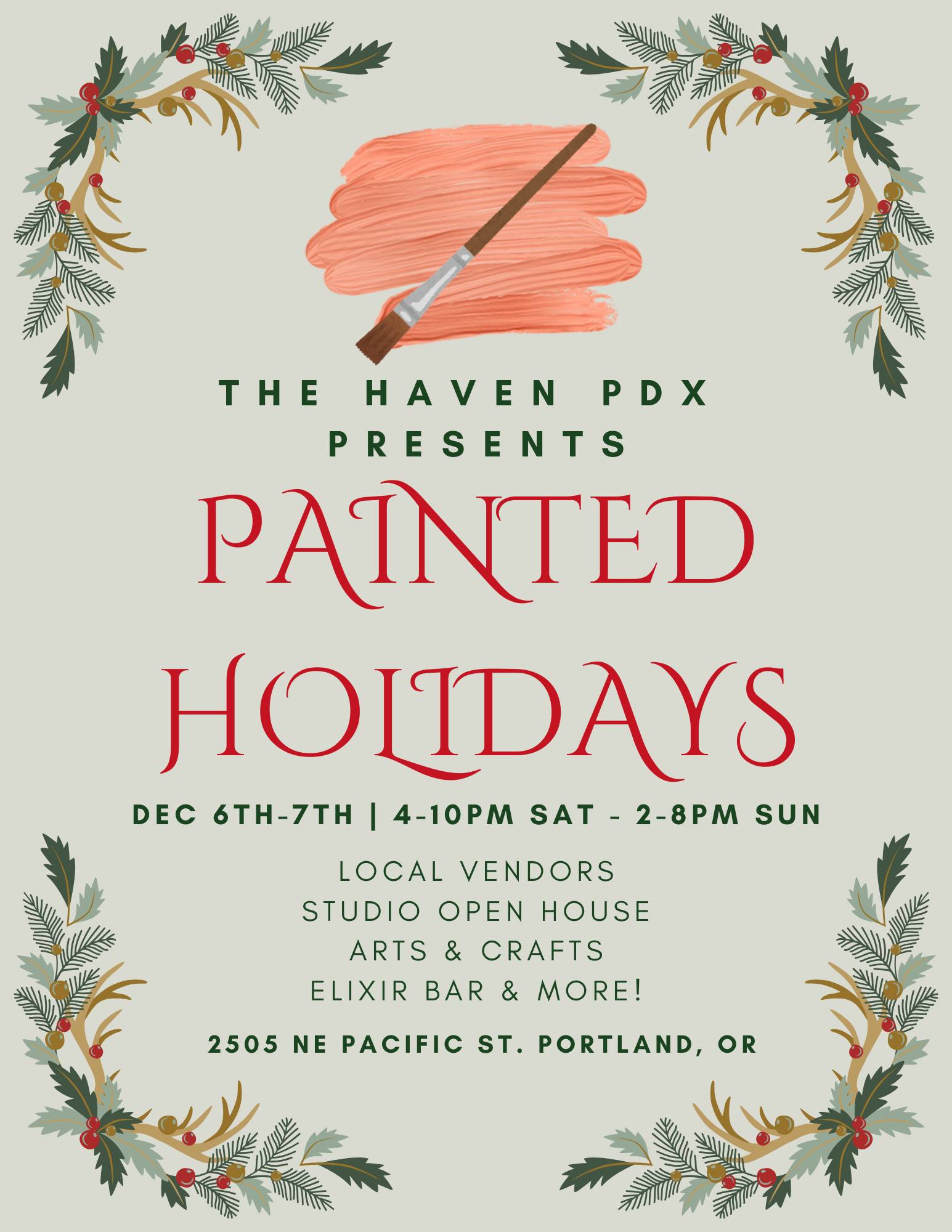 Painted Holidays - Local Art Market & Studio Open House! Free to the public!