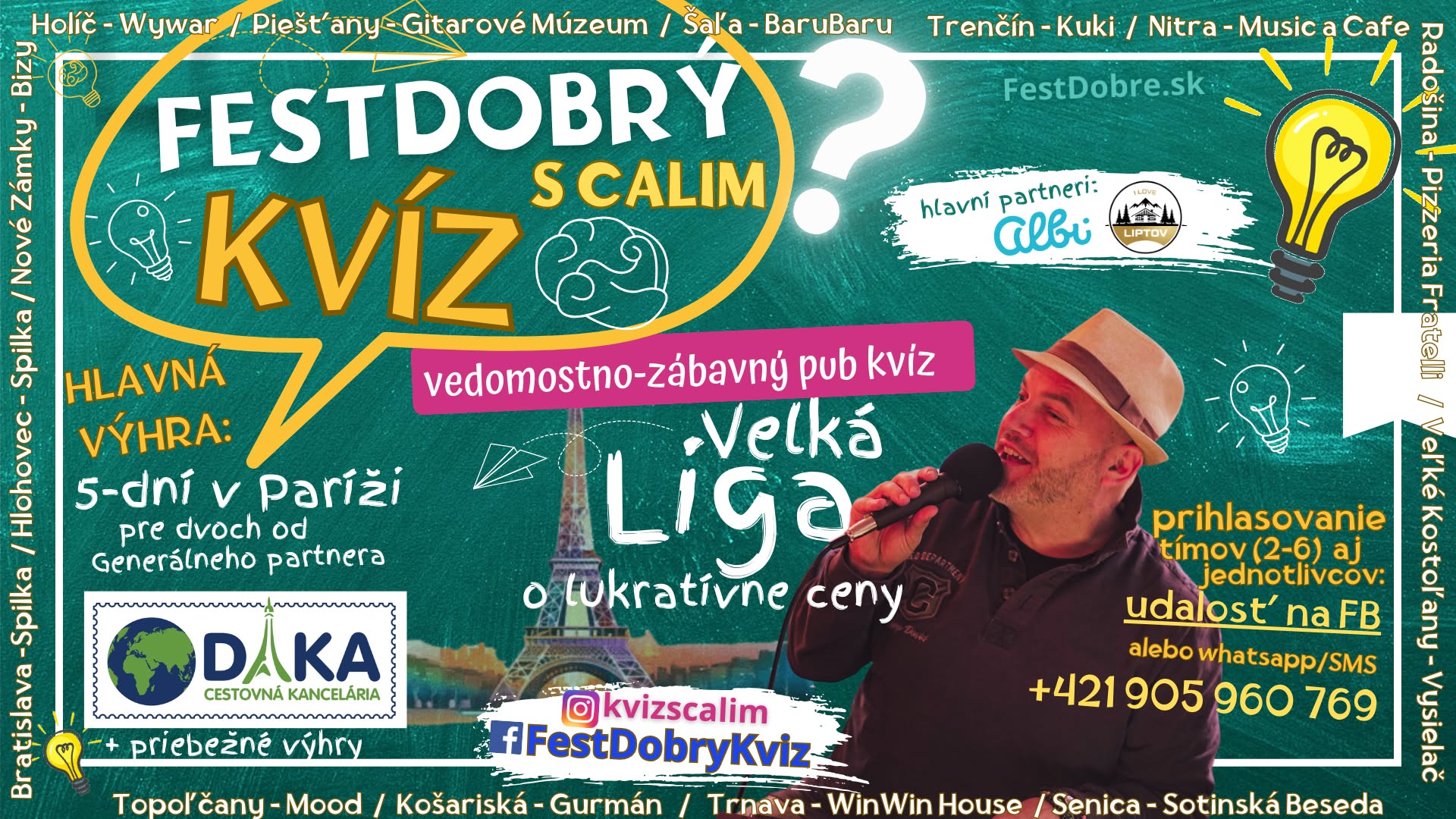 Vedomostno-zábavný FestDobrýKvíz s Calim v Spilke/Bratislava (Nový Stein)/ŠTVRTOK 2. apríla o 19:00