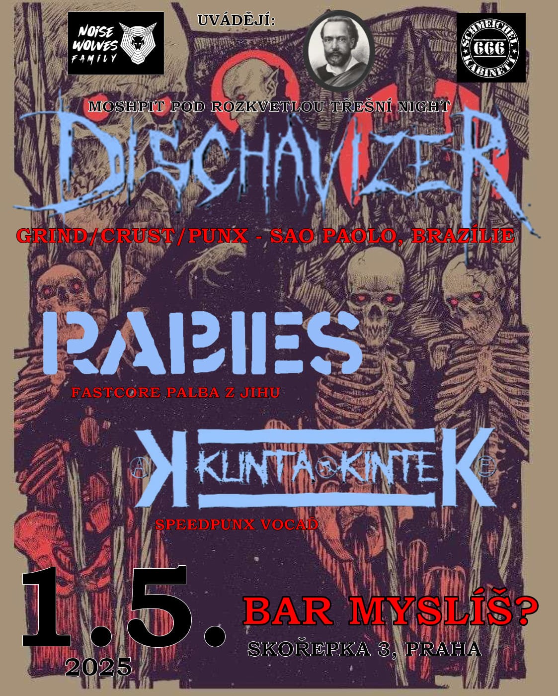 DISCHAVIZER // RABIES // KUNTA KINTE - Moshpit pod rozkvetlou třešní night